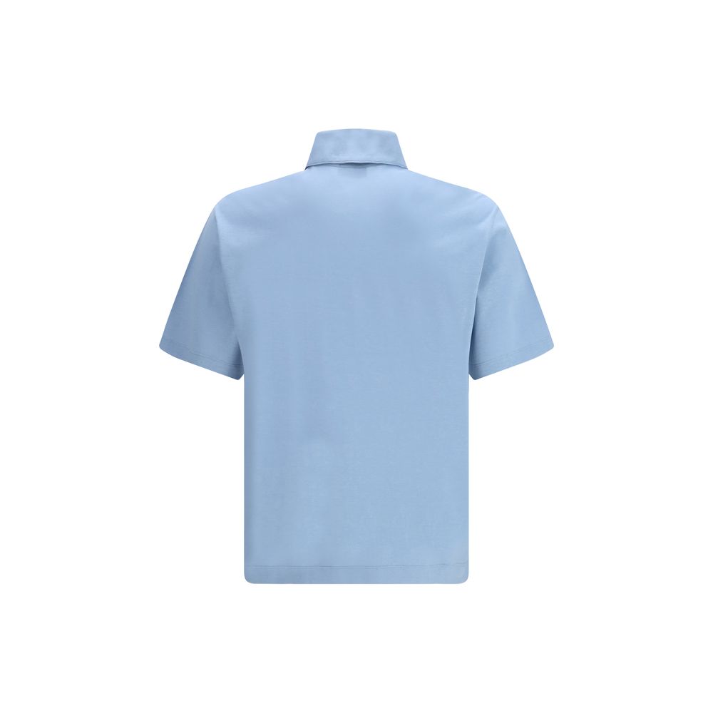 Polo Ferragamo en coton bleu