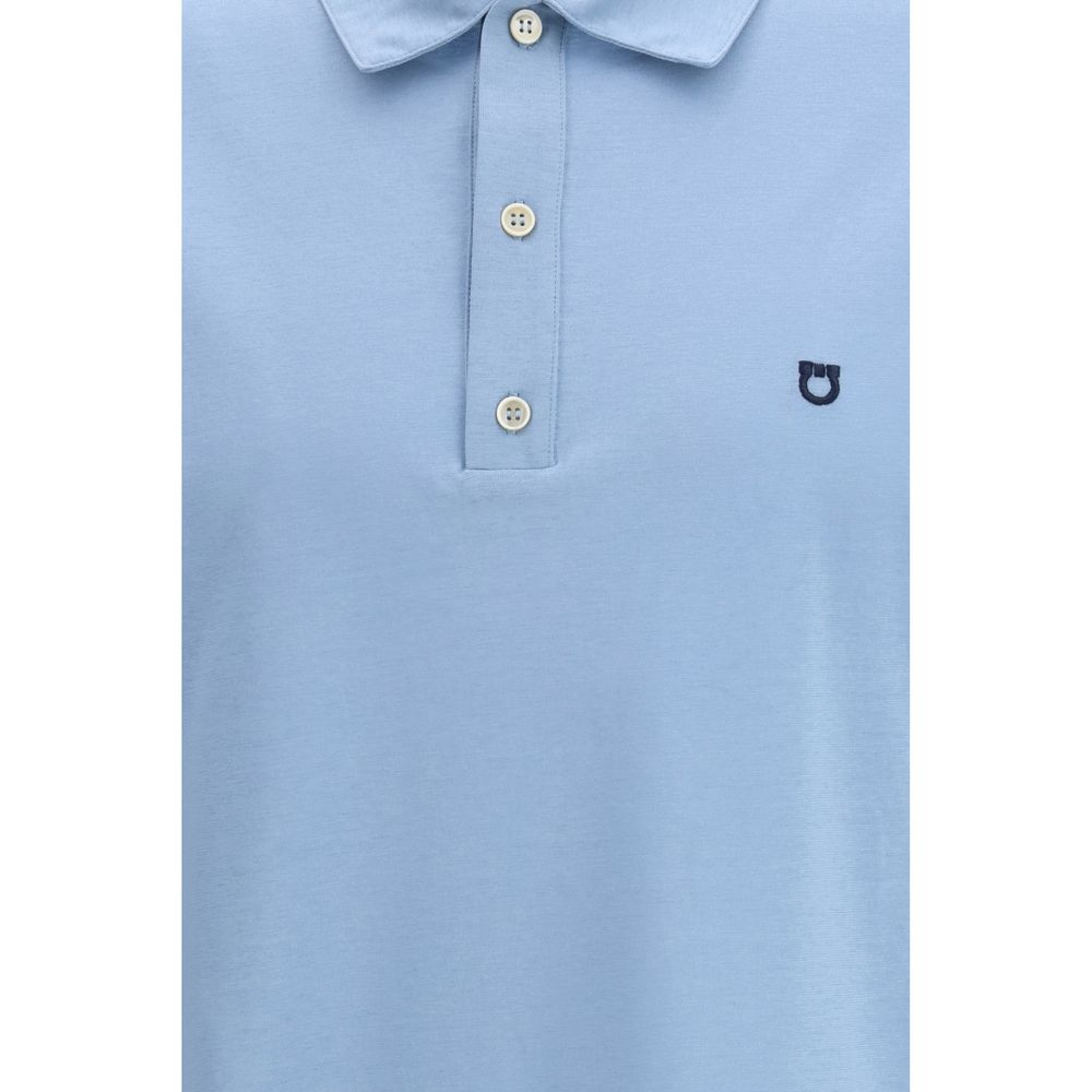 Polo Ferragamo en coton bleu