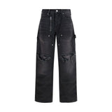 Alexander Wang Black Cotton Cargo Pants - Zip Carpenter Style