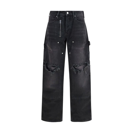 Alexander Wang Black Cotton Cargo Pants - Zip Carpenter Style