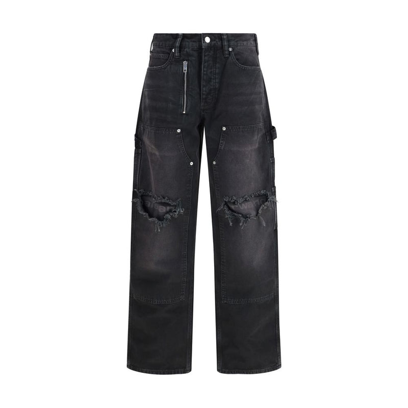 Alexander Wang Black Cotton Cargo Pants - Zip Carpenter Style