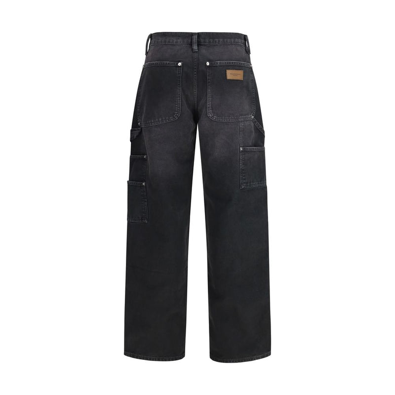 Alexander Wang Black Cotton Cargo Pants - Zip Carpenter Style