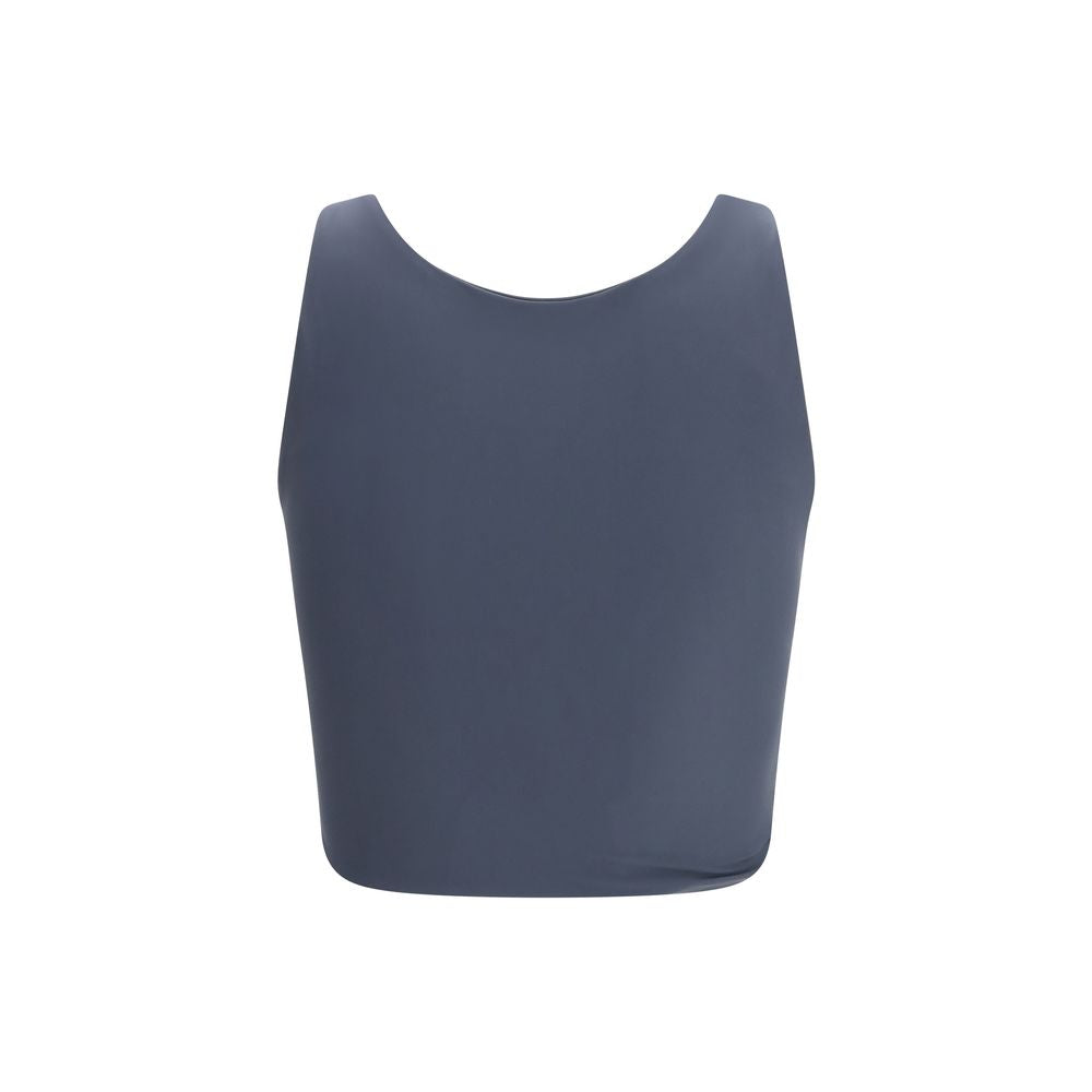 Magda Butrym Gray Ruched Flower Swim Top