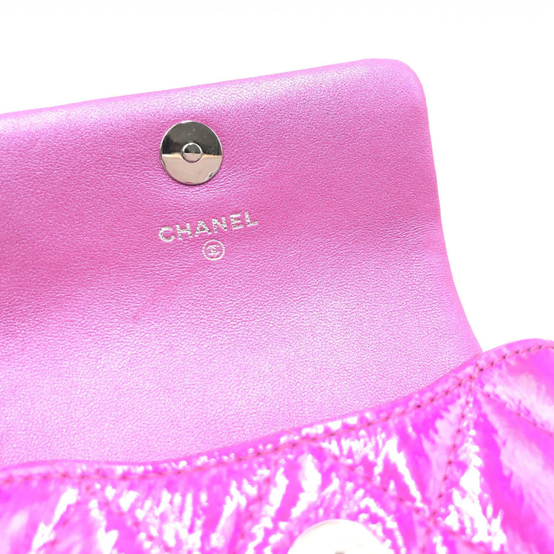 Chanel Iridescent Pink Quilted Leather Pouch - B+ Condition