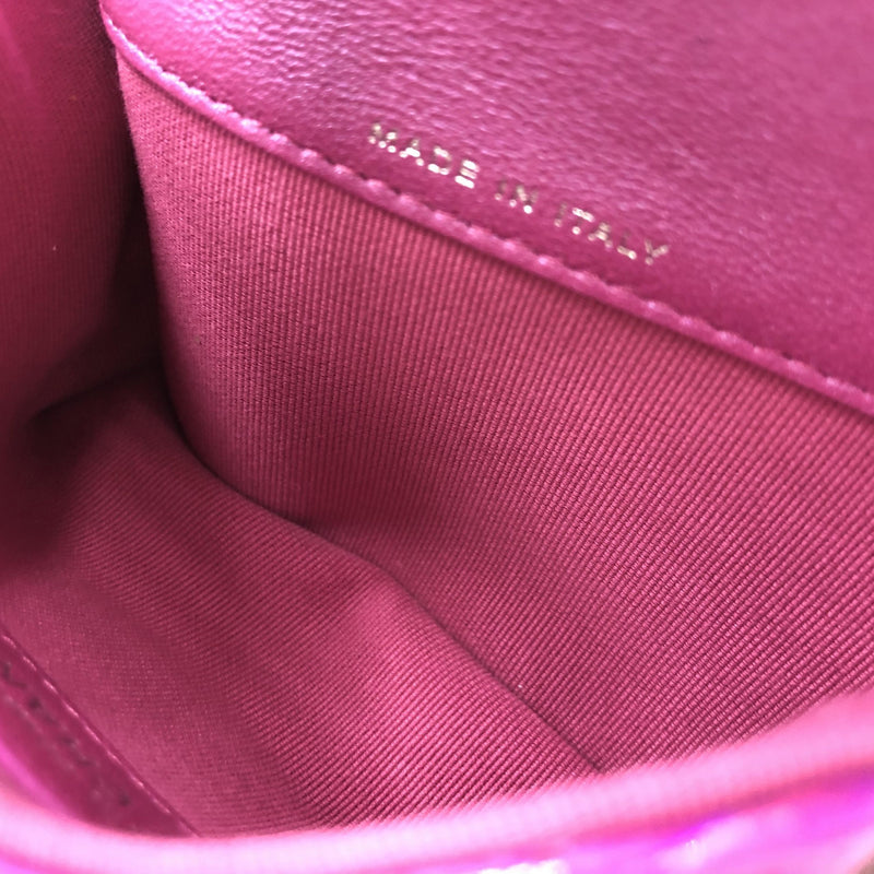 Chanel Iridescent Pink Quilted Leather Pouch - B+ Condition