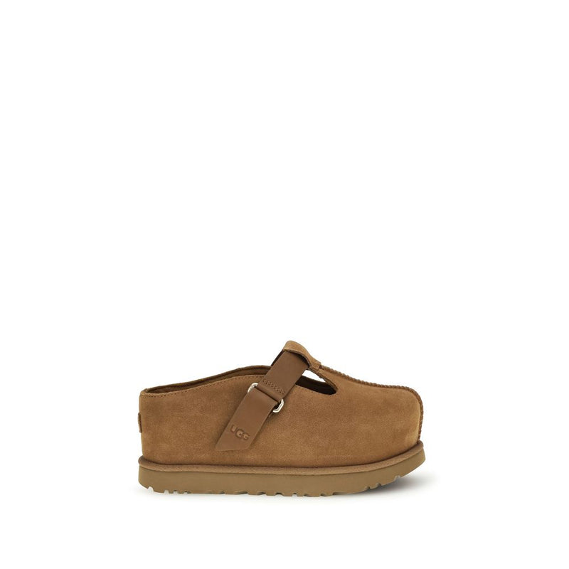 UGG Brown Calf Leather Bos Taurus Mules for Women