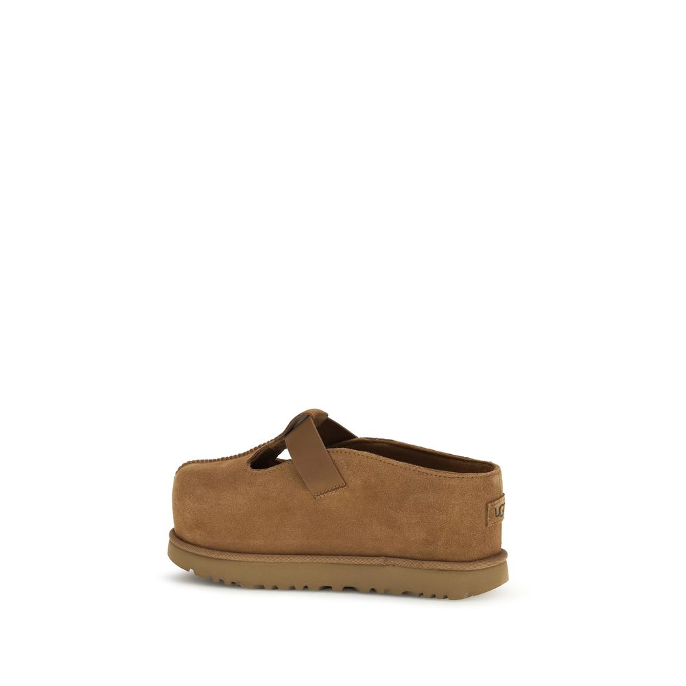 UGG Brown Calf Leather Bos Taurus Mules for Women