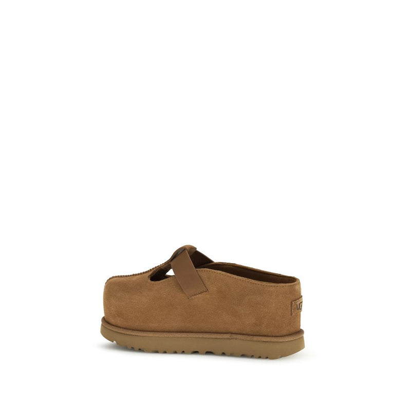 UGG Brown Calf Leather Bos Taurus Mules for Women