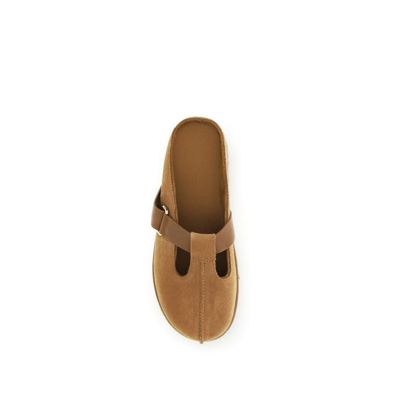 UGG Brown Calf Leather Bos Taurus Mules for Women