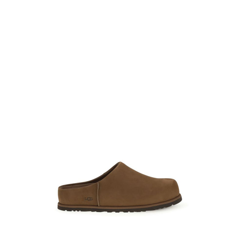 UGG Brown Calf Leather Bos Taurus Mules for Men