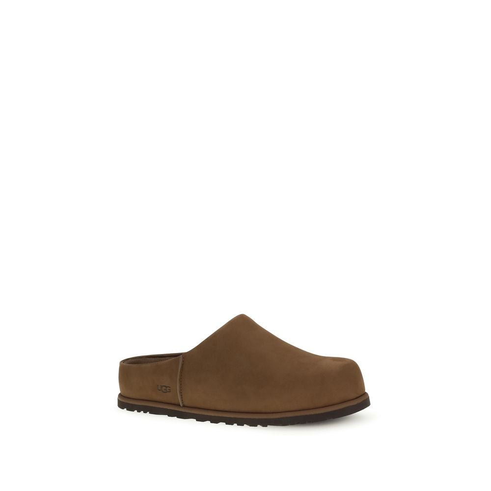 UGG Brown Calf Leather Bos Taurus Mules for Men