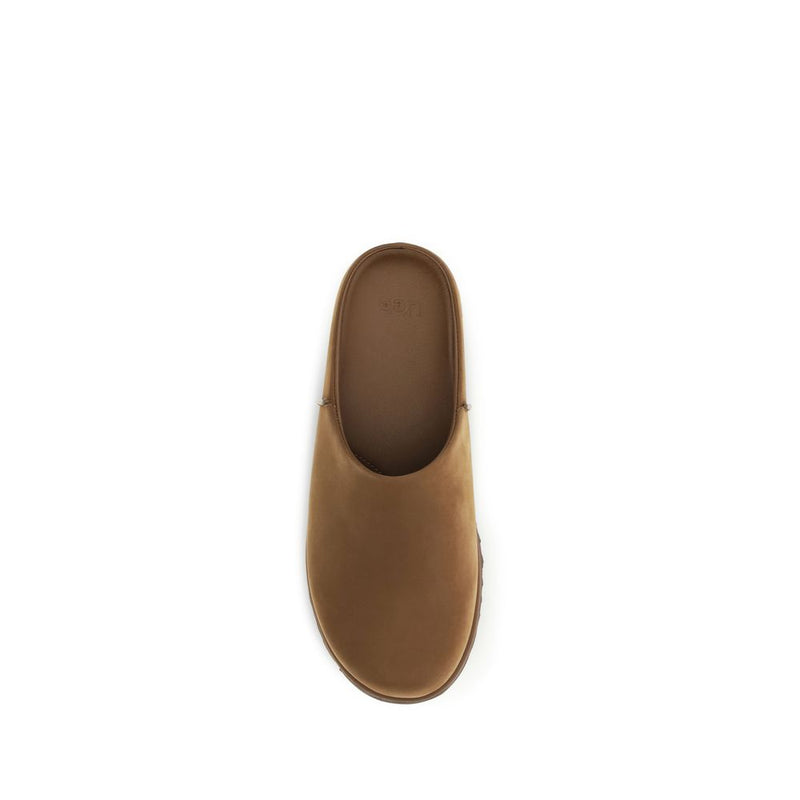 UGG Brown Calf Leather Bos Taurus Mules for Men