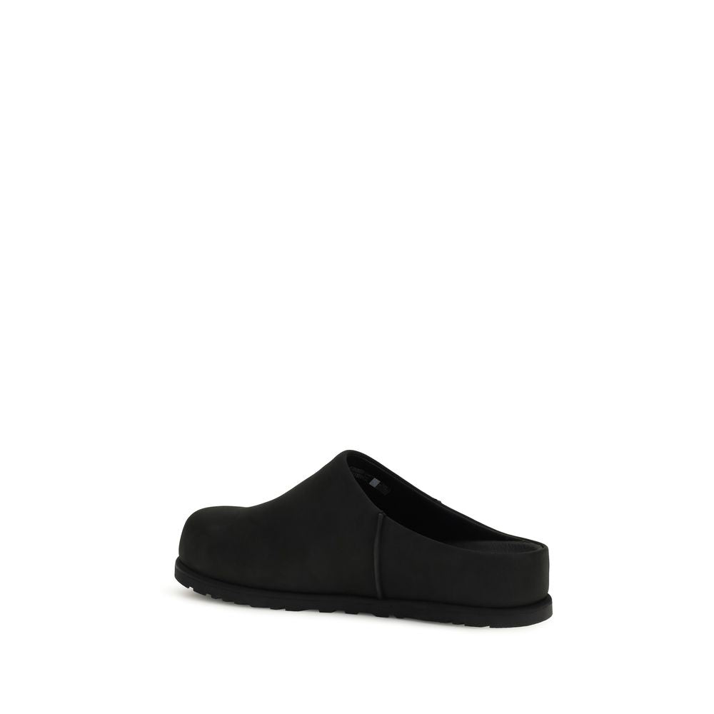 UGG Black Calf Leather Bos Taurus Mules for Men
