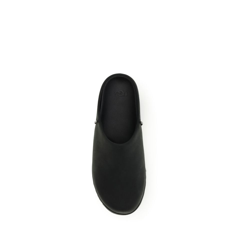 UGG Black Calf Leather Bos Taurus Mules for Men