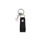 Porte-clés Saint Laurent en cuir de veau noir