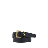Ceinture Saint Laurent Bos Taurus Regular en cuir de veau noir