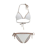 Burberry Check Detail Triangle Bikini - White