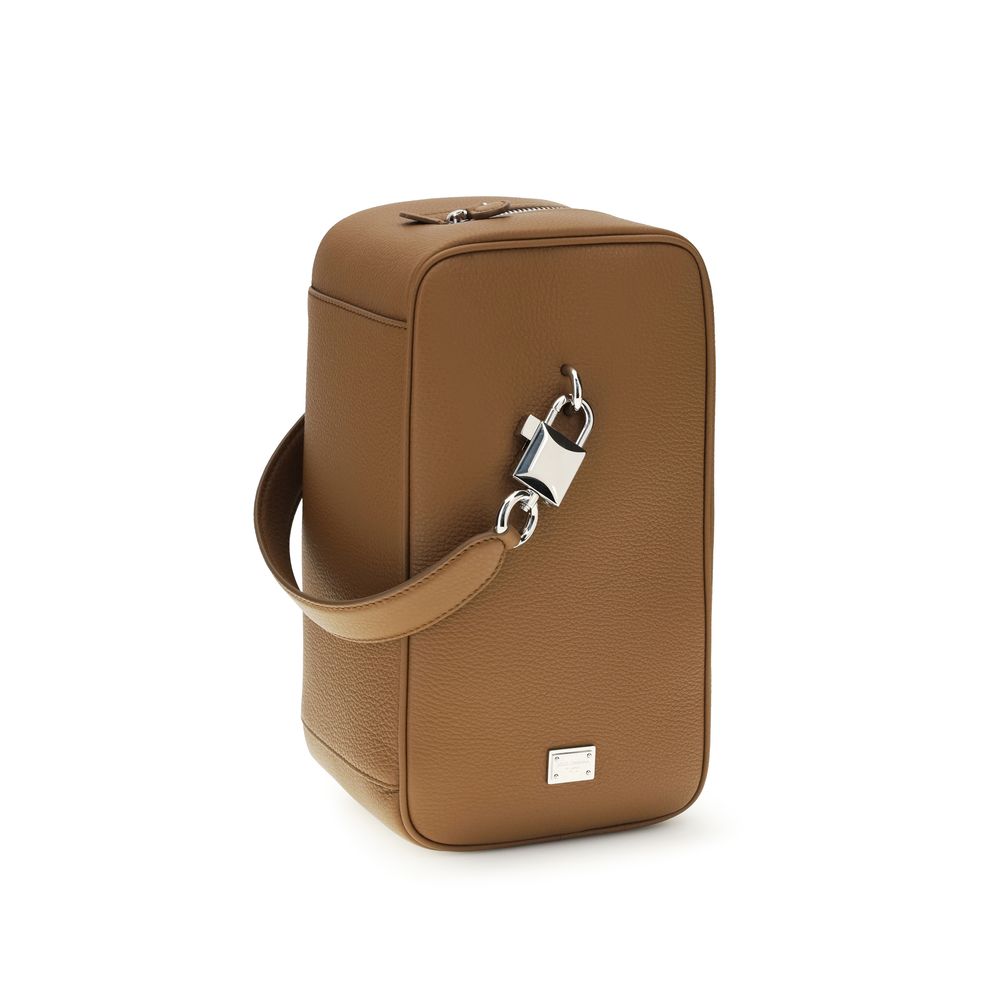 Sac à main Dolce & Gabbana en cuir de veau marron Bos Taurus
