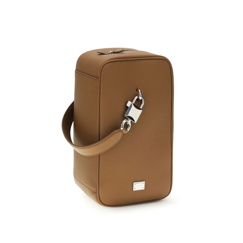Sac à main Dolce & Gabbana en cuir de veau marron Bos Taurus
