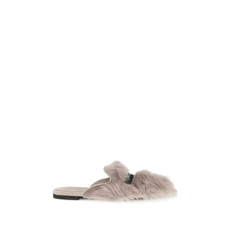 Dolce & Gabbana Gray Lamb Ovis Aries Mules
