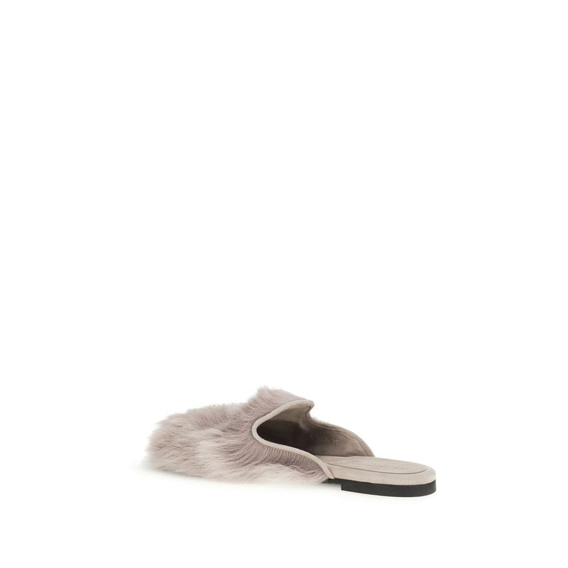 Dolce & Gabbana Gray Lamb Ovis Aries Mules