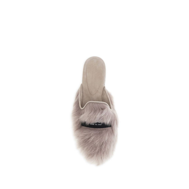 Dolce & Gabbana Gray Lamb Ovis Aries Mules