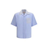 Marni Blue Cotton Striped Pattern Shirt for Men