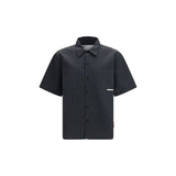 GR10K Black Cotton Oversized Shortsleeve Shirt for Men
