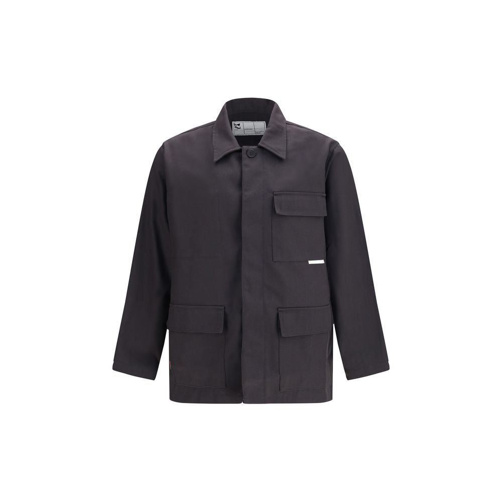 GR10K Gray Cotton Coat - Classic Minimalist Design