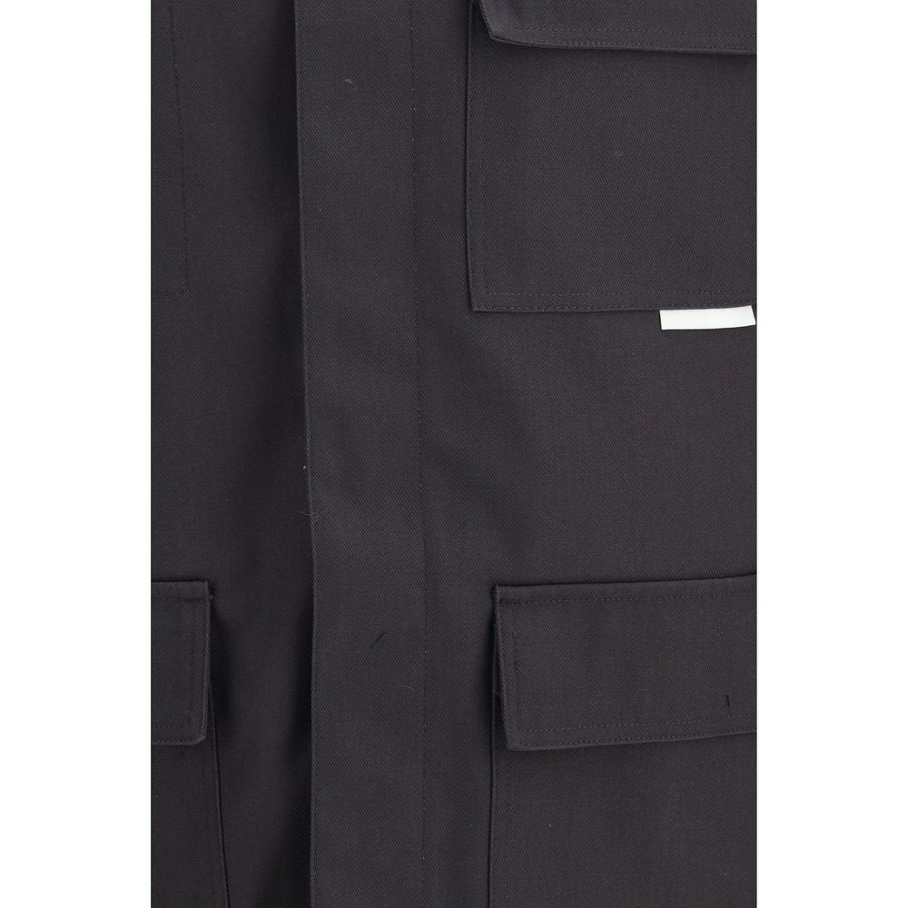 GR10K Gray Cotton Coat - Classic Minimalist Design