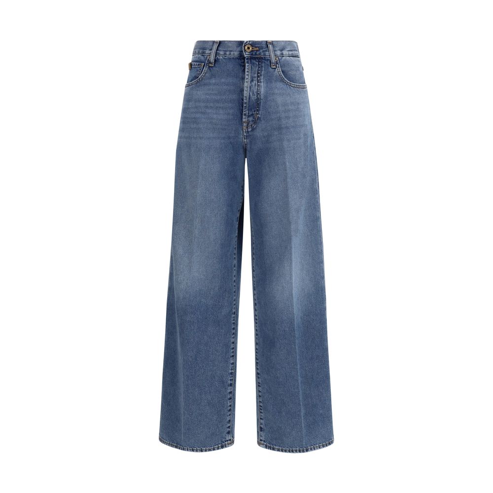 Jacob Cohen Blue Cotton Relaxed Fit Jeans - Wide Leg Design