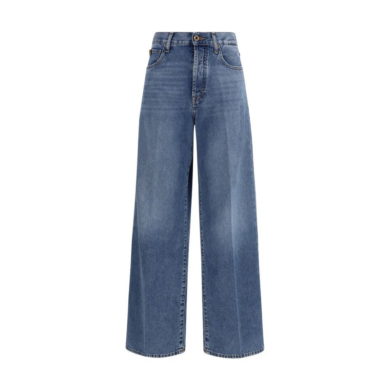 Jacob Cohen Blue Cotton Relaxed Fit Jeans - Wide Leg Design