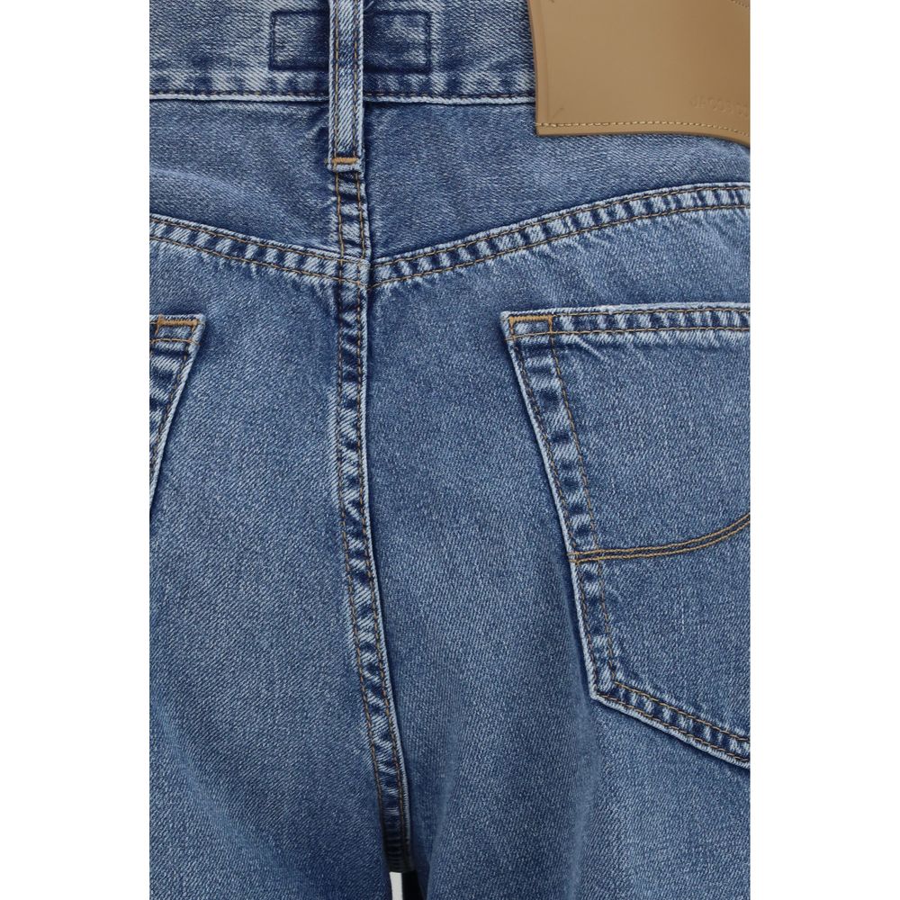 Jacob Cohen Blue Cotton Relaxed Fit Jeans - Wide Leg Design