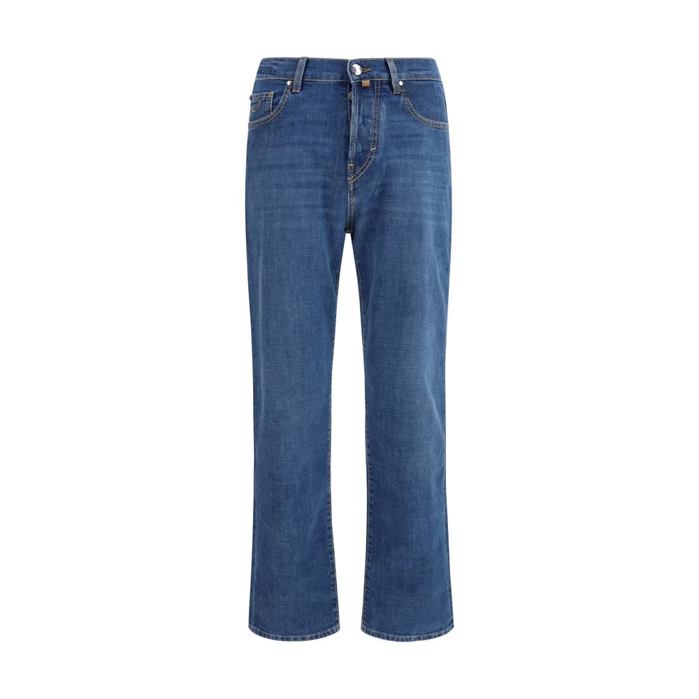 Jacob Cohen Edo Blue Cotton Straight-Leg Jeans for Men