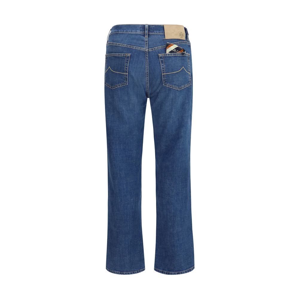 Jacob Cohen Edo Blue Cotton Straight-Leg Jeans for Men