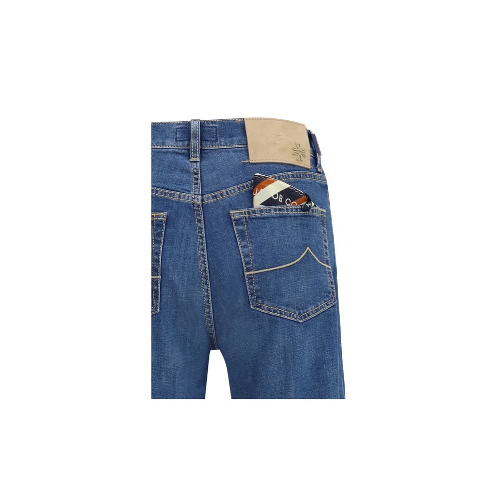 Jacob Cohen Edo Blue Cotton Straight-Leg Jeans for Men