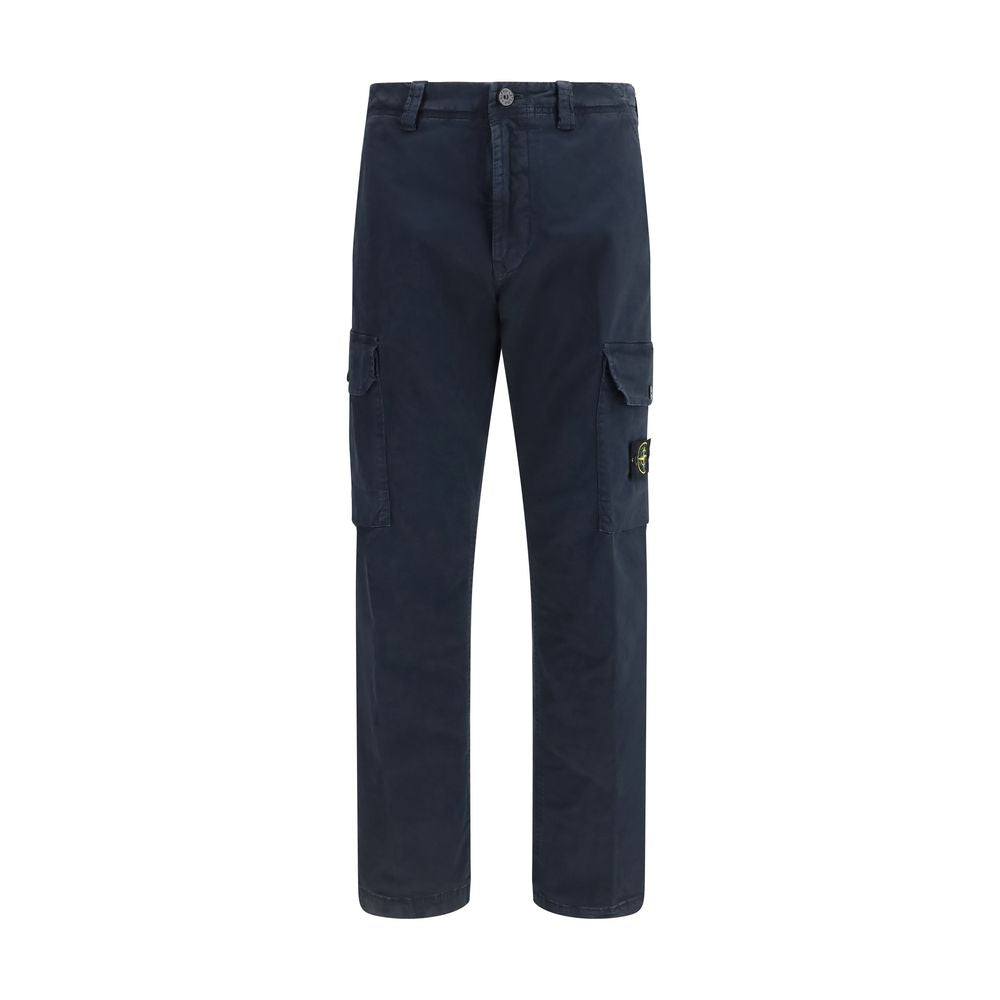 Stone Island Blue Cotton Cargo Pants - Stylish and Functional