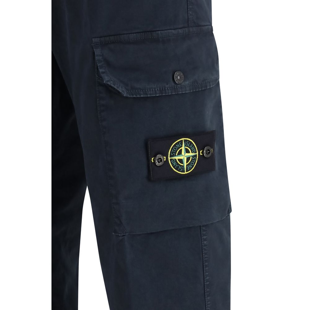 Stone Island Blue Cotton Cargo Pants - Stylish and Functional