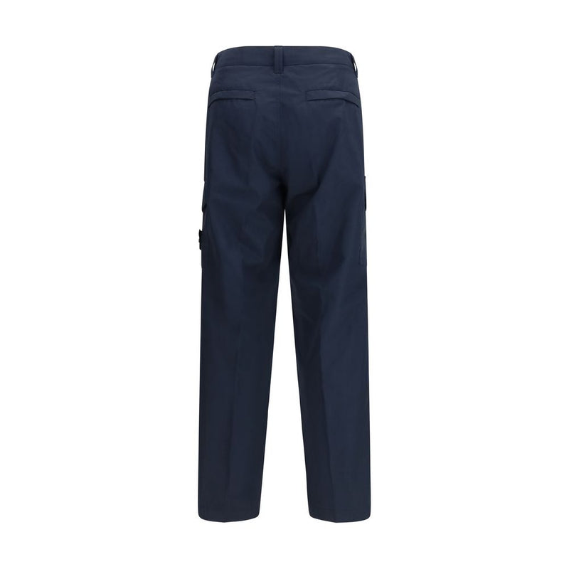 Stone Island Blauwe Katoenen Cargo Broek