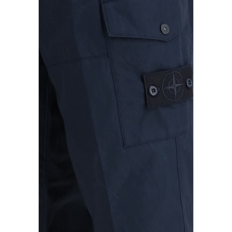Stone Island Blauwe Katoenen Cargo Broek