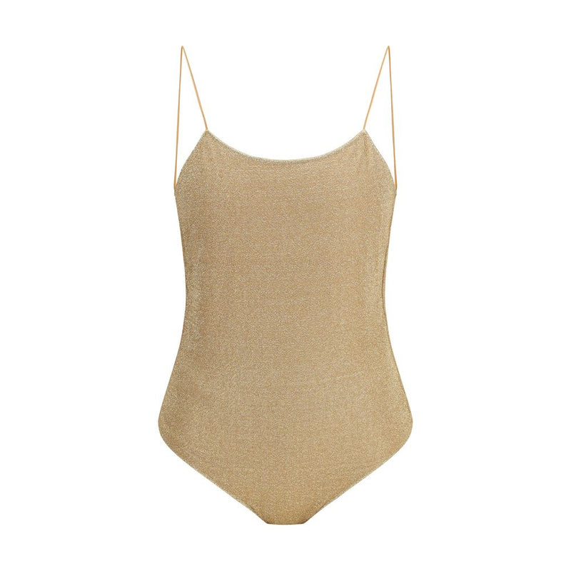 Oséree Lumière Gold Metal One-Piece Swimsuit