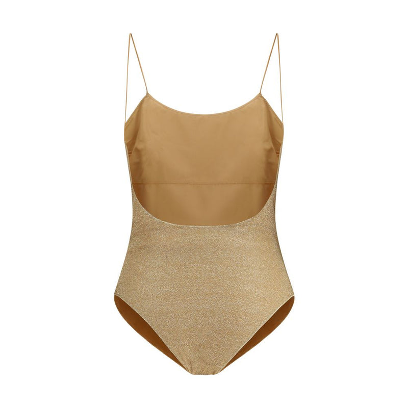 Oséree Lumière Gold Metal One-Piece Swimsuit