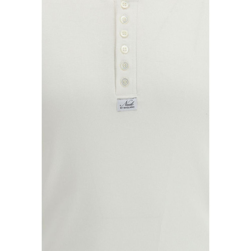 Magliano Nudo Small Serafino White Cotton T-Shirt