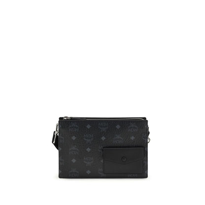 Sac bandoulière Bos Taurus en cuir de veau noir MCM