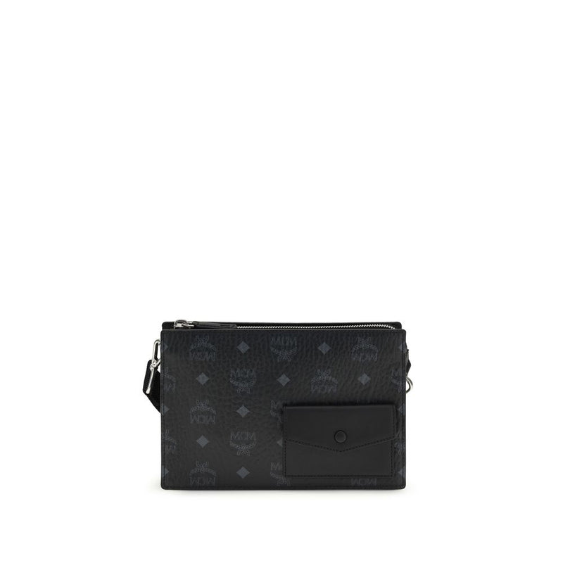 MCM Black Calf Leather Bos Taurus Shoulder Bag
