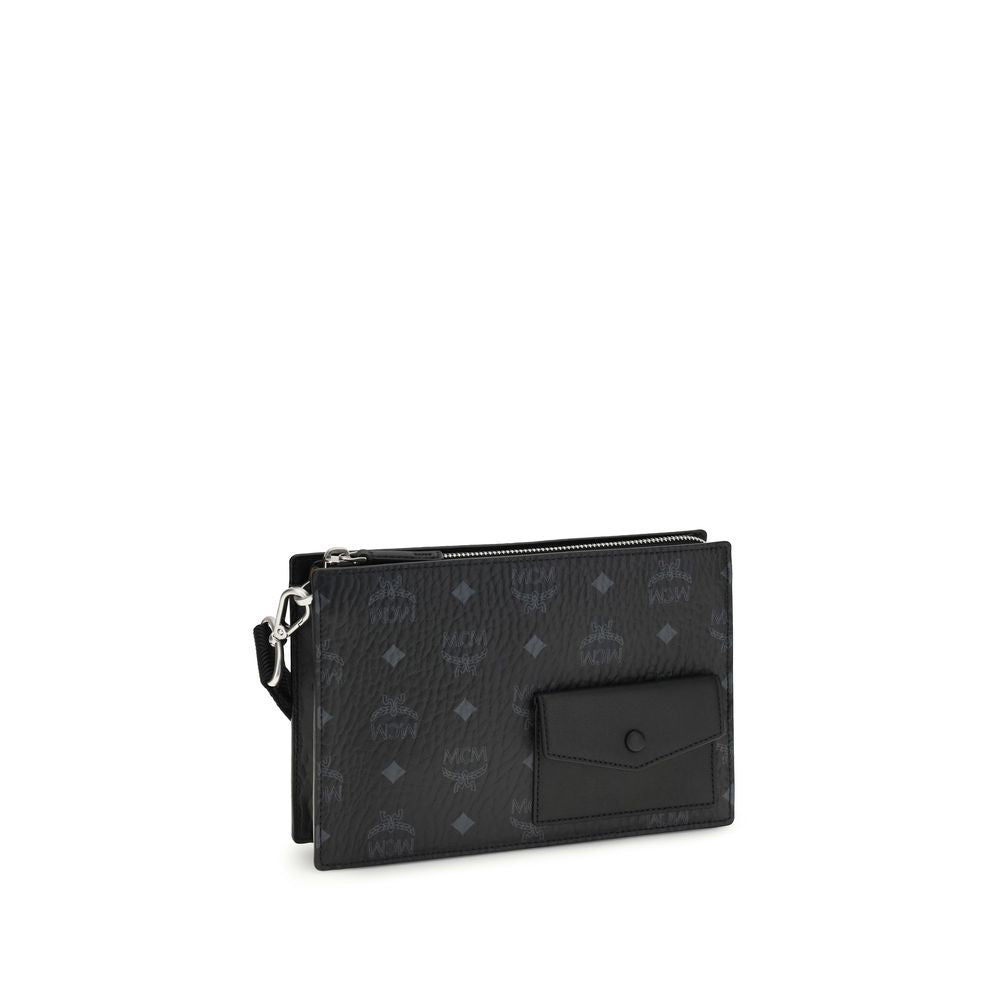 Sac bandoulière Bos Taurus en cuir de veau noir MCM