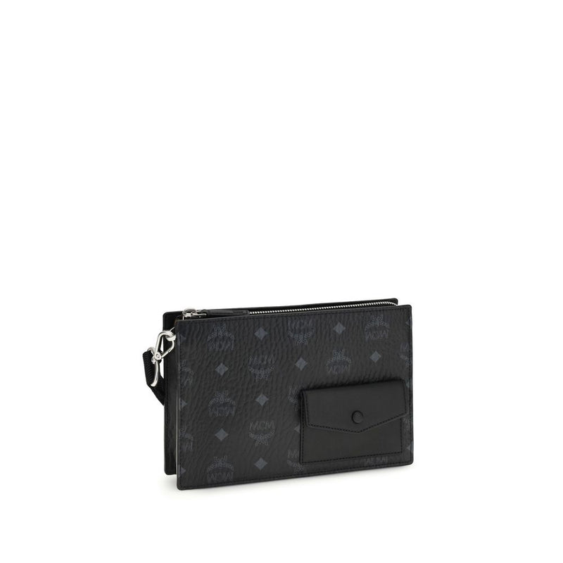 MCM Black Calf Leather Bos Taurus Shoulder Bag