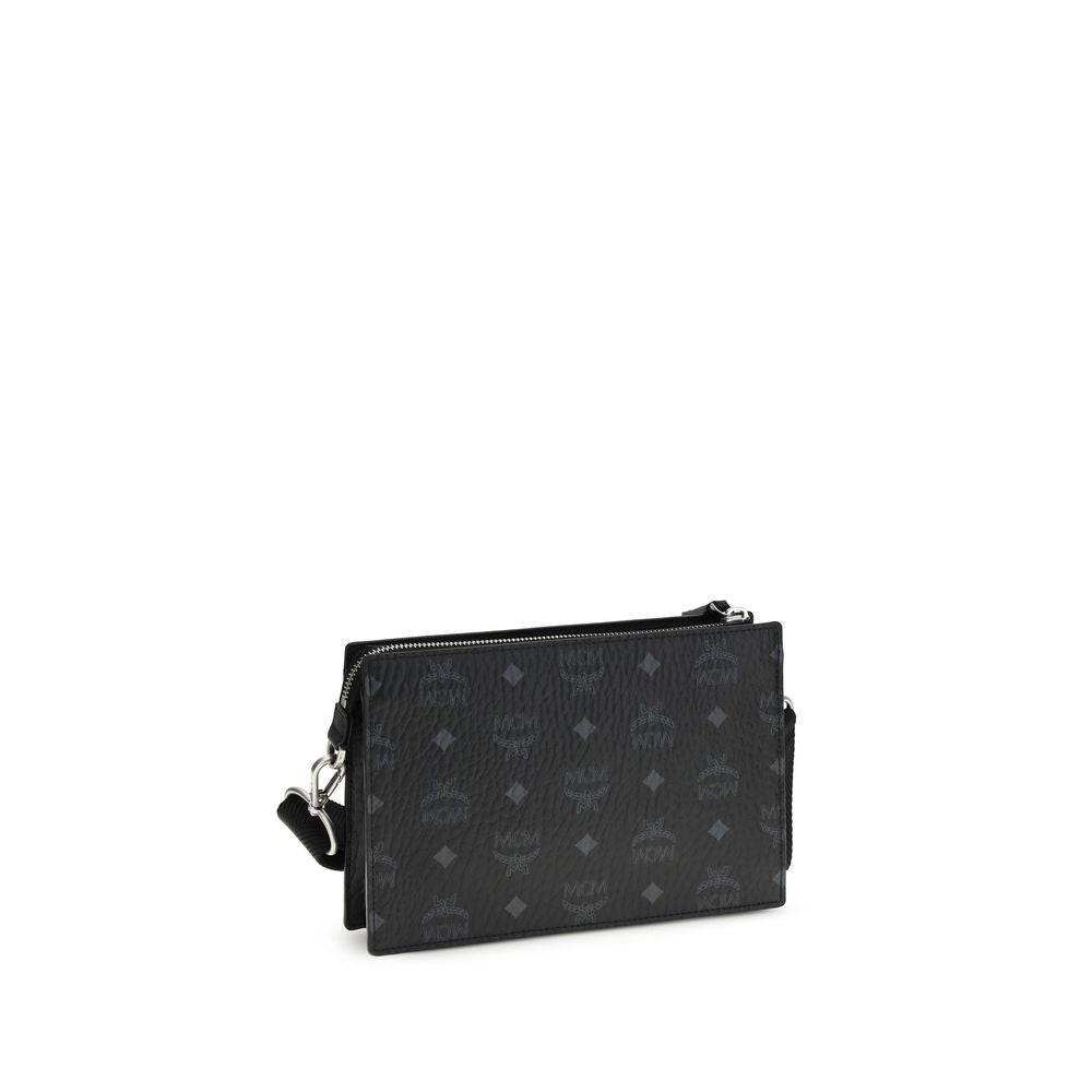 Sac bandoulière Bos Taurus en cuir de veau noir MCM