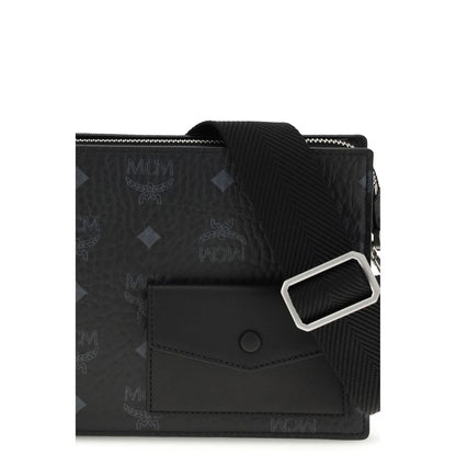 Sac bandoulière Bos Taurus en cuir de veau noir MCM