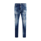 Dsquared² Teddy Blue Cotton Slim Fit Jeans